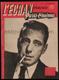 5z1283 L'ECRAN French magazine November 18, 1947 great cover portrait of smoking Humphrey Bogart!