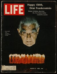 5z1378 LIFE MAGAZINE magazine March 15, 1968 Boris Karloff celebrates Frankenstein's 150th birthday!