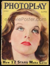 5z1416 PHOTOPLAY magazine August 1933 wonderful art of Katharine Hepburn by Earl Christy!