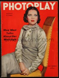 5z1412 PHOTOPLAY magazine August 1935 cover portrait of pretty Kay Francis by Victor Tchetchet!
