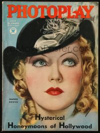 5z1413 PHOTOPLAY magazine July 1934 great cover art of beautiful Marion Davies by Earl Christy!