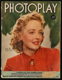 5z1411 PHOTOPLAY magazine June 1939 great cover portrait of pretty Bette Davis by Paul Hesse!