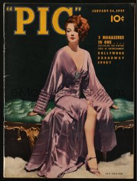 5z1418 PIC magazine January 24, 1939 great cover portrait of sexy Ann Sheridan showing her leg!