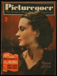 5z1307 PICTUREGOER English magazine April 9, 1938 great cover portrait of beautiful Vivien Leigh!