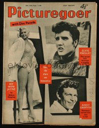 5z1324 PICTUREGOER English magazine August 2, 1958 Jayne Mansfield, Elvis Presley, Andy Griffith
