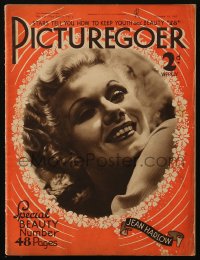 5z1296 PICTUREGOER English magazine February 23, 1935 great cover portrait of pretty Jean Harlow!