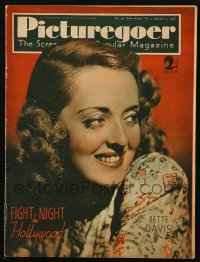 5z1304 PICTUREGOER English magazine January 15, 1938 great cover portrait of pretty Bette Davis!