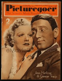 5z1301 PICTUREGOER English magazine November 21, 1936 Jean Harlow & Spencer Tracy in Riff Raff!