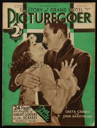 5z1295 PICTUREGOER English magazine October 1, 1932 Greta Garbo & John Barrymore in Grand Hotel!