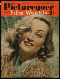 5z1313 PICTUREGOER English magazine September 7, 1940 great cover portrait of pretty Carole Lombard!