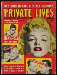 5z1428 PRIVATE LIVES & PRIVATE AFFAIRS magazine May 1955 Marilyn Monroe, Bogie & Lauren + more!
