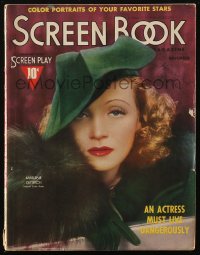 5z1437 SCREEN BOOK magazine November 1937 great cover portrait of sexy Marlene Dietrich!