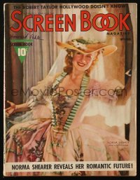 5z1438 SCREEN BOOK magazine September 1938 Norma Shearer as Marie Antoinette on the cover!