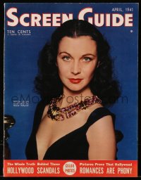 5z1442 SCREEN GUIDE magazine April 1941 cover portrait of beautiful Vivien Leigh by Jack Albin!