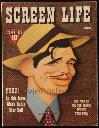 5z1443 SCREEN LIFE magazine March 1941 great cover art of Clark Gable by McGowan Miller!