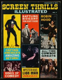 5z1445 SCREEN THRILLS ILLUSTRATED magazine February 1964 Captain America, Bogart, Robin Hood & more!