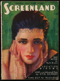 5z1447 SCREENLAND magazine December 1930 great cover art of beautiful Kay Francis by Jay Weaver!