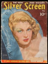 5z1450 SILVER SCREEN magazine May 1941 great cover art of sexy Lana Turner by Marland Stone!