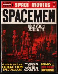 5z1455 SPACEMEN magazine September 1963 Hollywood's Astronauts, Twins from Other Worlds, space movies!