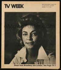 5z1467 TV WEEK magazine March 11, 1973 great cover portrait of Lauren Bacall!
