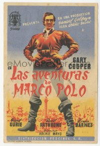 5z0876 ADVENTURES OF MARCO POLO Spanish herald 1943 great different full-length art of Gary Cooper!