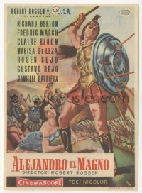 5z0881 ALEXANDER THE GREAT Spanish herald 1956 different MCP art of Richard Burton & Claire Bloom!