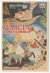 5z0882 ALICE IN WONDERLAND Spanish herald 1954 Walt Disney Lewis Carroll classic, different art!