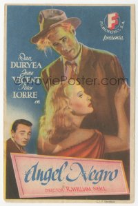 5z0904 BLACK ANGEL Spanish herald 1948 tough Dan Duryea, sexy June Vincent, Peter Lorre, different!