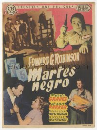 5z0907 BLACK TUESDAY Spanish herald 1955 Peter Graves, Jean Parker & ruthless Edward G. Robinson!