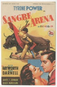 5z0908 BLOOD & SAND Spanish herald 1949 Tyrone Power, Rita Hayworth, different Soligo matador art!