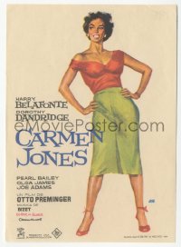 5z0924 CARMEN JONES Spanish herald 1963 great full-length Jano artwork of sexy Dorothy Dandridge!