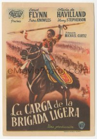 5z0930 CHARGE OF THE LIGHT BRIGADE Spanish herald 1947 great different art of Errol Flynn on horse!