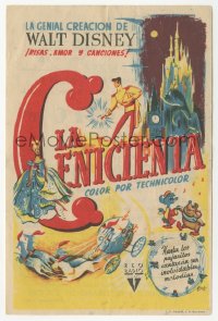 5z0935 CINDERELLA Spanish herald 1952 Walt Disney classic fantasy cartoon, great Lloan art!