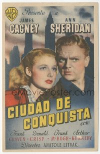 5z0936 CITY FOR CONQUEST Spanish herald 1946 boxer James Cagney & beautiful Ann Sheridan, different!