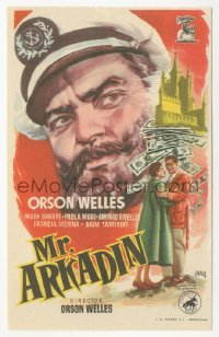 5z0942 CONFIDENTIAL REPORT Spanish herald 1955 different Jano art of Orson Welles as Mr. Arkadin!