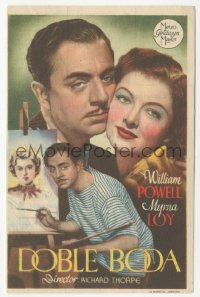 5z0961 DOUBLE WEDDING Spanish herald 1945 different image of William Powell painting & w/ Myrna Loy!