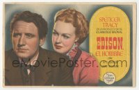 5z0971 EDISON THE MAN Spanish herald R1940s different image of Spencer Tracy & pretty Rita Johnson!