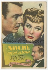 5z0976 EXPERIMENT PERILOUS Spanish herald 1946 Jacques Tourneur, Hedy Lamarr, George Brent & Lukas!