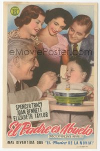 5z0977 FATHER'S LITTLE DIVIDEND Spanish herald 1951 Elizabeth Taylor, Spencer Tracy, Joan Bennett!