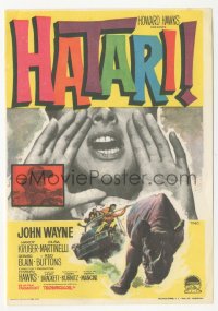 5z1010 HATARI Spanish herald 1962 Howard Hawks, John Wayne, different art by Mac Gomez!