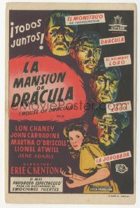 5z1023 HOUSE OF DRACULA Spanish herald 1948 great art of classic monsters, Dracula & Frankenstein!