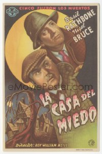 5z1024 HOUSE OF FEAR Spanish herald 1946 Basil Rathbone as Sherlock Holmes, Nigel Bruce as Watson!