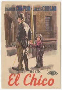 5z1048 KID Spanish herald R1960s different art of Charlie Chaplin with Jackie Coogan!