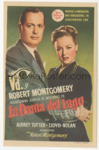 5z1053 LADY IN THE LAKE Spanish herald 1947 different image of Robert Montgomery & Audrey Totter!