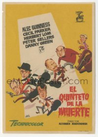 5z1054 LADYKILLERS Spanish herald R1965 Jano art of Alec Guinness & gangsters, Ealing classic!
