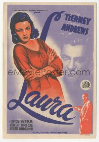5z1057 LAURA Spanish herald 1946 different Soligo art of Dana Andrews & sexy Gene Tierney, Preminger