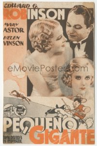 5z1061 LITTLE GIANT Spanish herald 1933 Edward G. Robinson, Mary Astor, Helen Vinson, different art!