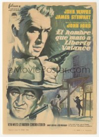 5z1074 MAN WHO SHOT LIBERTY VALANCE Spanish herald 1962 MCP art of John Wayne & James Stewart, Ford