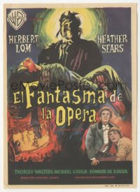 5z1126 PHANTOM OF THE OPERA Spanish herald 1963 Hammer horror, different Emerio art of the monster!