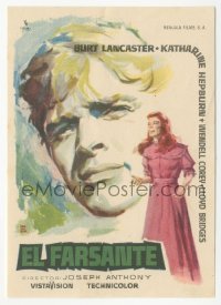 5z1136 RAINMAKER Spanish herald 1956 different Montalban art of Burt Lancaster & Katharine Hepburn!